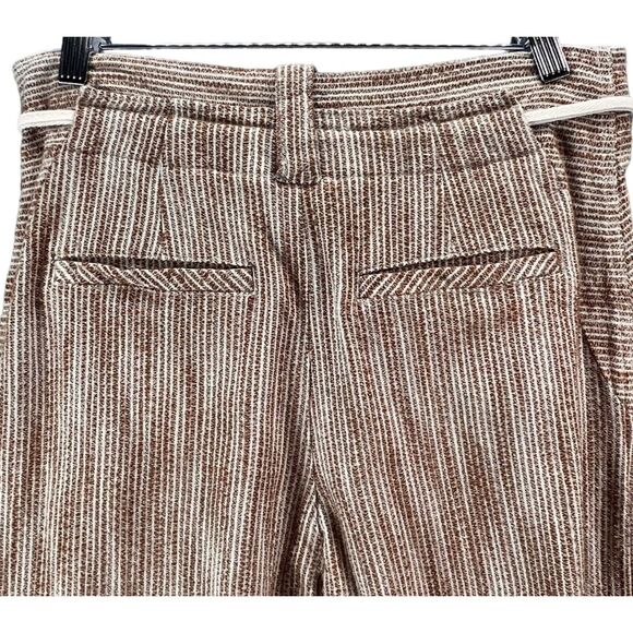 Free People Light At Sunrise Pants Women 4 Brown White Cotton Crop Resort Boho - Picture 6 of 15